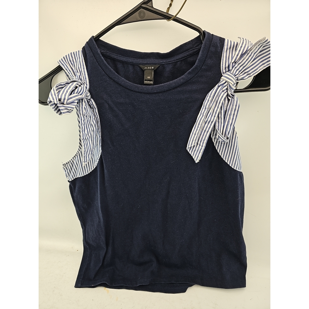 J.Crew Navy Tank Top with Striped Bows